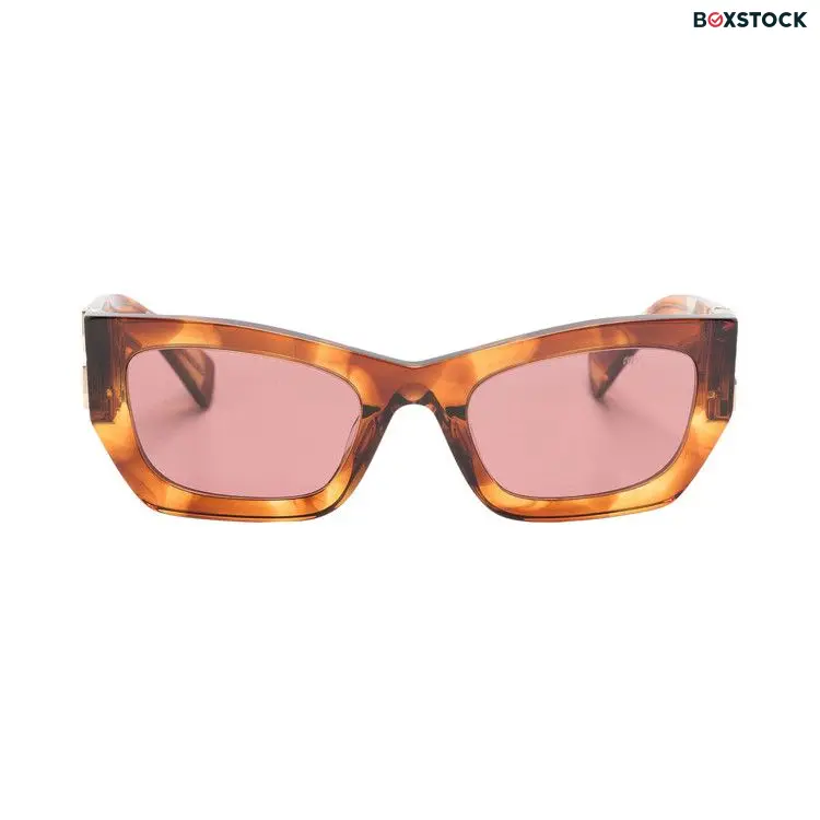 Miu Miu Rectangular Sunglasses 'Striped Tobacco/Dark Violet' Multi-Color Fall/Winter 2024