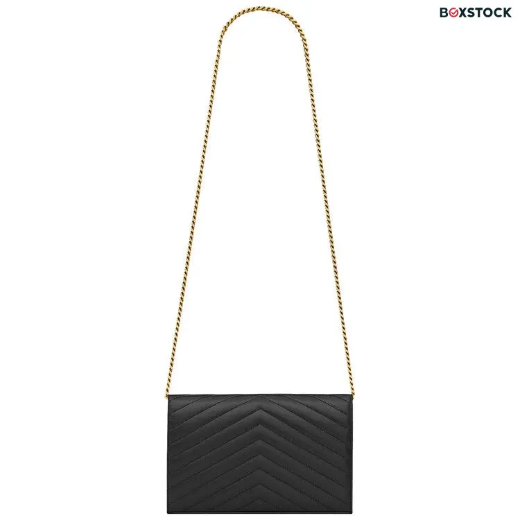 Saint Laurent Cassandre Chain Wallet 'Noir' Black Spring/Summer 2024