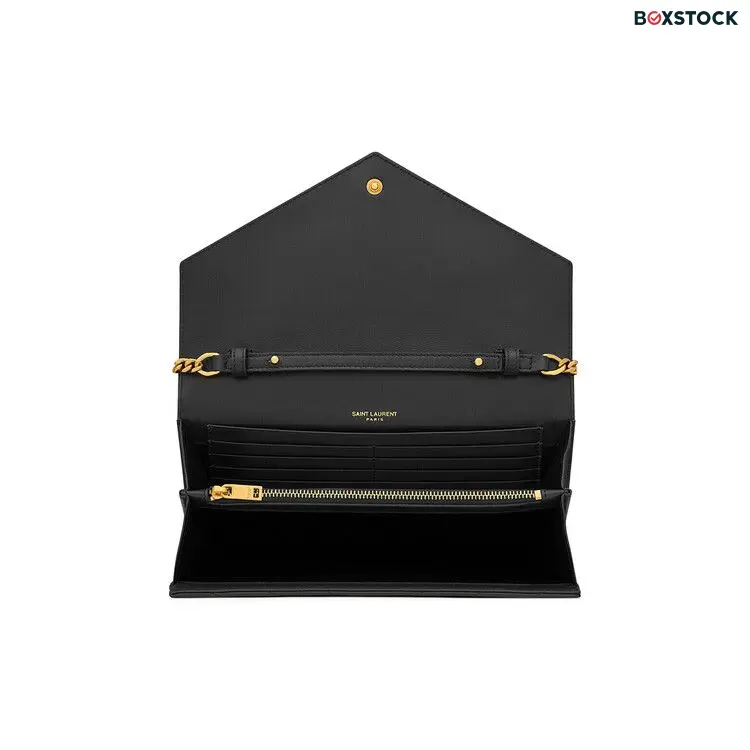 Saint Laurent Cassandre Chain Wallet 'Noir' Black Spring/Summer 2024