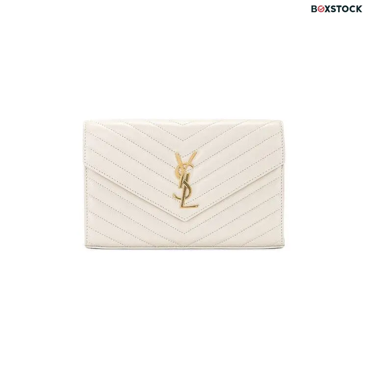Saint Laurent Cassandre Chain Wallet 'Blanc Vintage' White Spring/Summer 2024