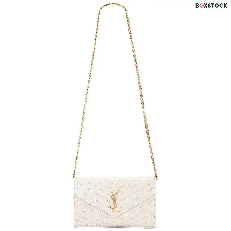 Saint Laurent Cassandre Chain Wallet 'Blanc Vintage' White Spring/Summer 2024