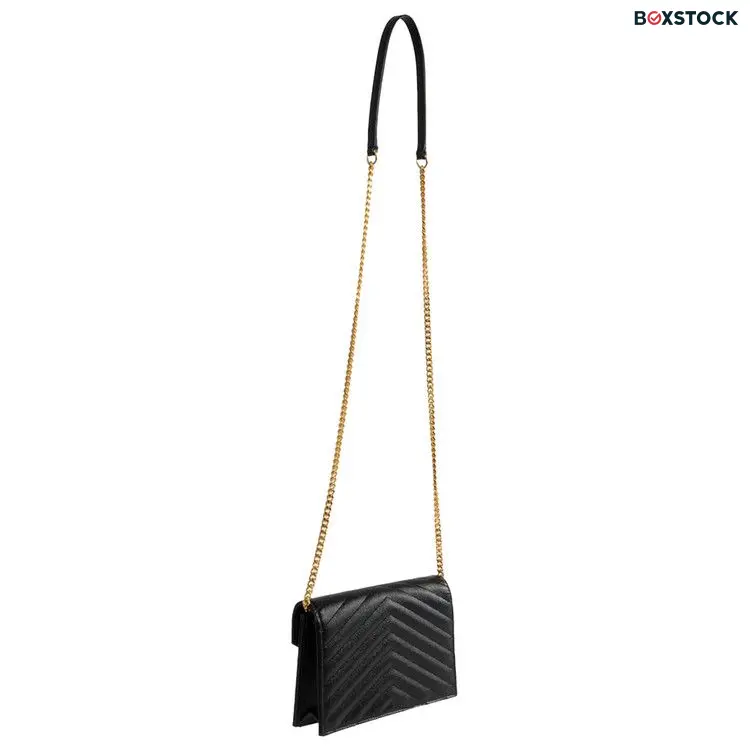 Saint Laurent Cassandre Envelope Chain Wallet 'Black' Spring/Summer 2024