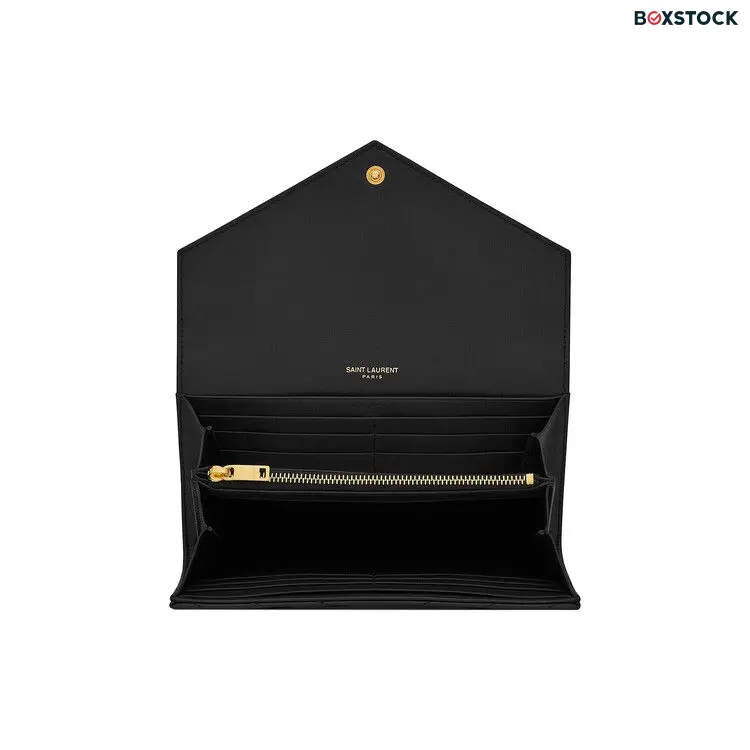 Saint Laurent Cassandre Matelassé Large Flap Wallet 'Noir' Black Spring/Summer 2024
