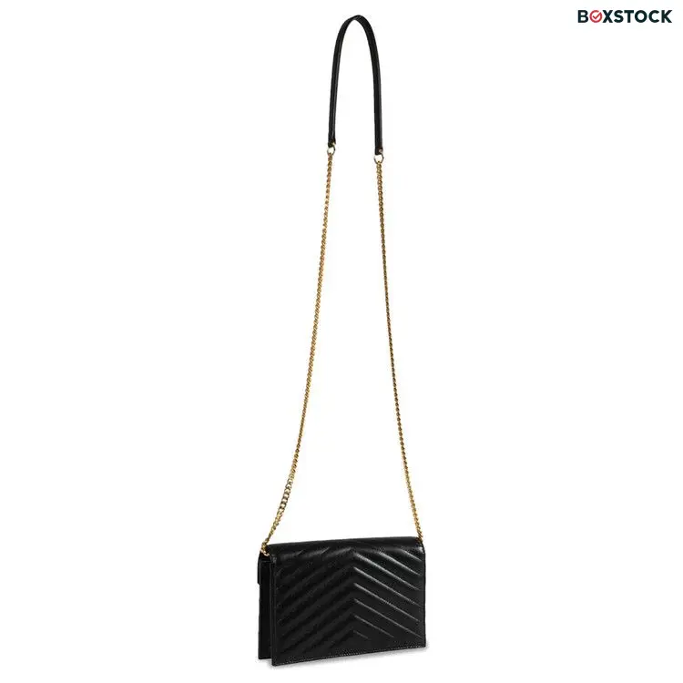 Saint Laurent Envelope Chain Wallet 'Noir' Black Spring/Summer 2024
