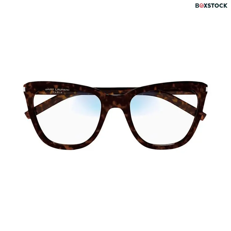 Saint Laurent Square Sunglasses 'Havana/Transparent' Brown