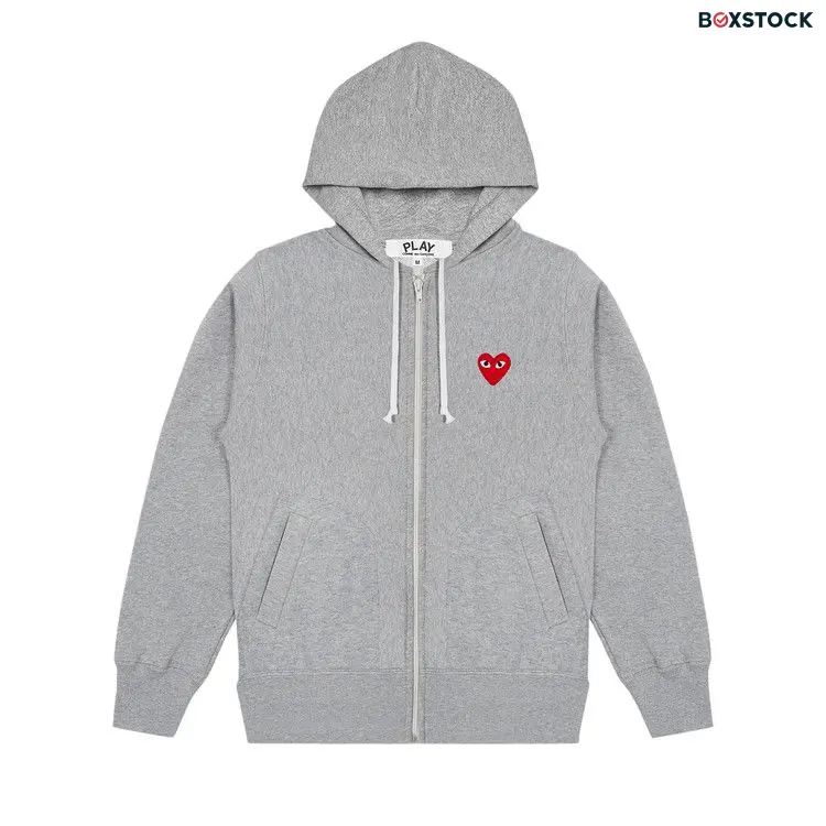 Comme des Garçons PLAY Multi Heart Zip Up Hoodie 'Grey'