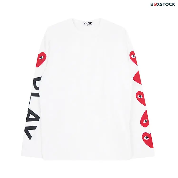 Comme des Garçons PLAY Alternating Hearts Long-Sleeve T-Shirt 'White'
