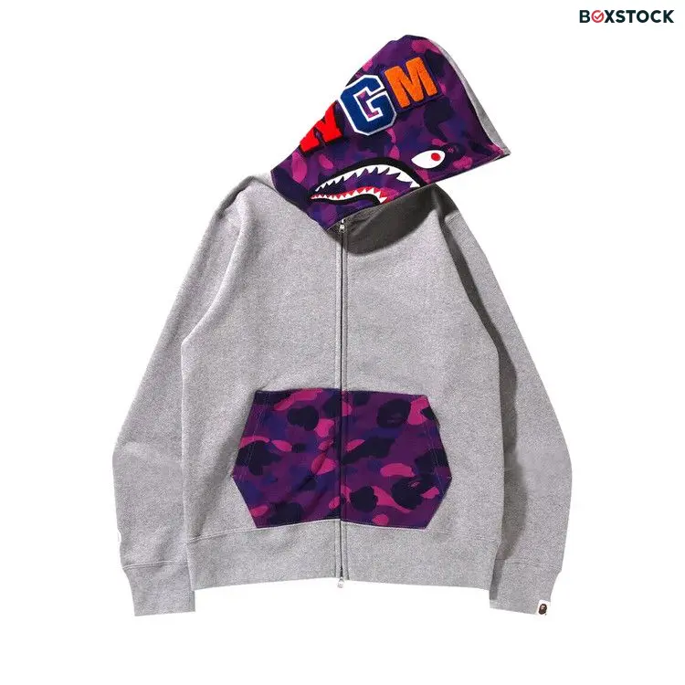 BAPE Color Camo Shark Full Zip Hoodie 'Grey' Spring/Summer 2022