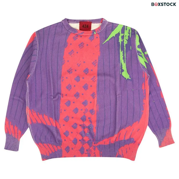 424 Business Print Crewneck 'Purple/Pink' Multi-Color