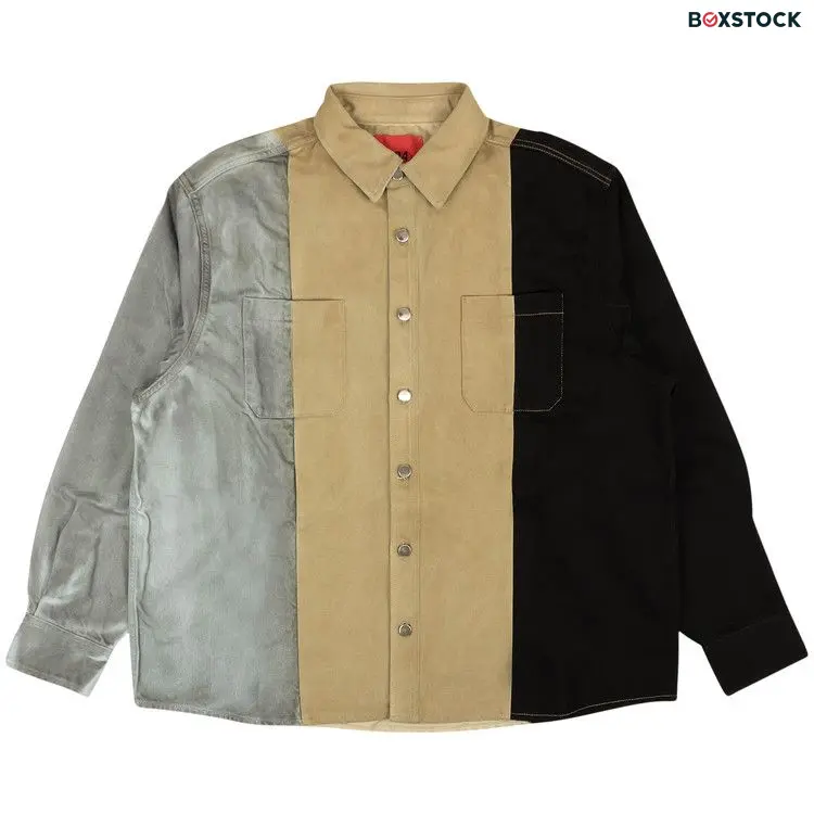 424 Colorblock Denim Button Down Shirt 'Multicolor' Multi-Color