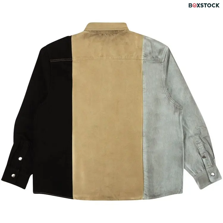 424 Colorblock Denim Button Down Shirt 'Multicolor' Multi-Color