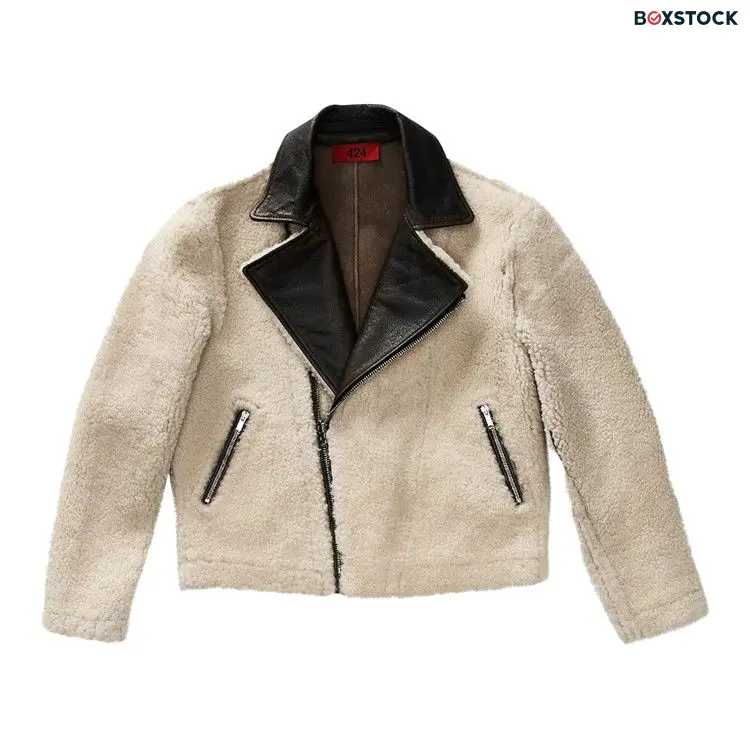 424 Lightweight Leather Jacket 'Beige' Cream