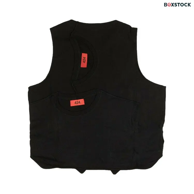 424 Logo Patch Outerwear Vest 'Black'