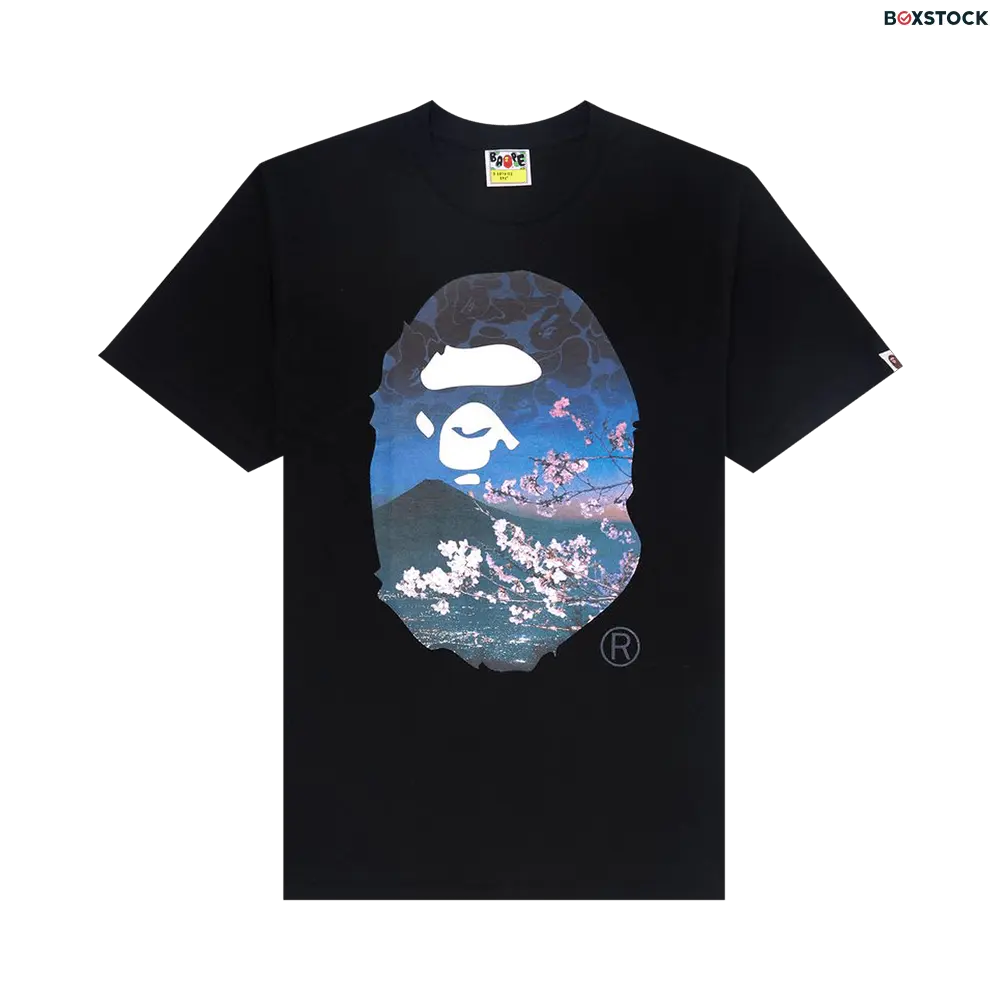 BAPE Sakura Photo Ape Head Tee 'Black' Spring/Summer 2020