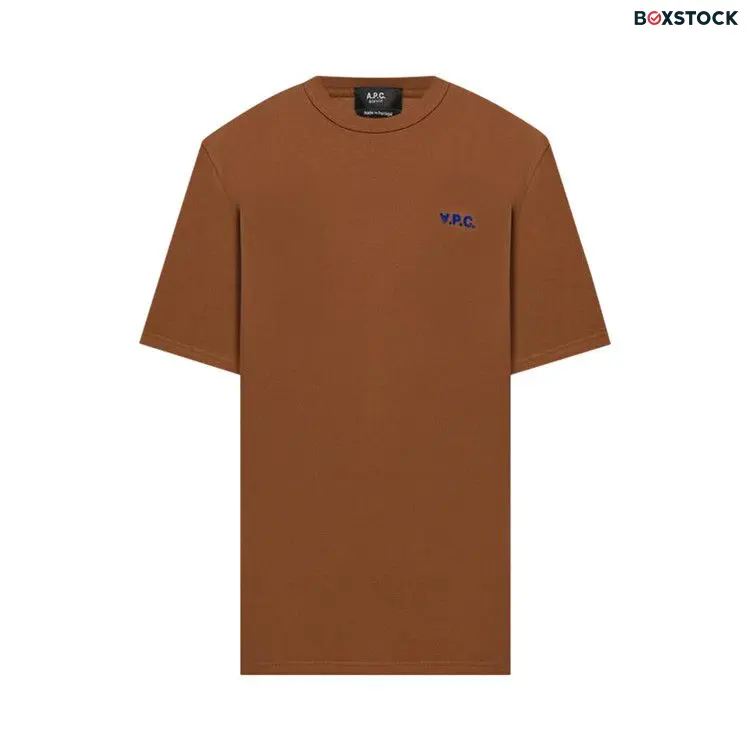 A.P.C. Small Logo Boxy T-Shirt 'Hazelnut/Blue' Brown Spring/Summer 2024