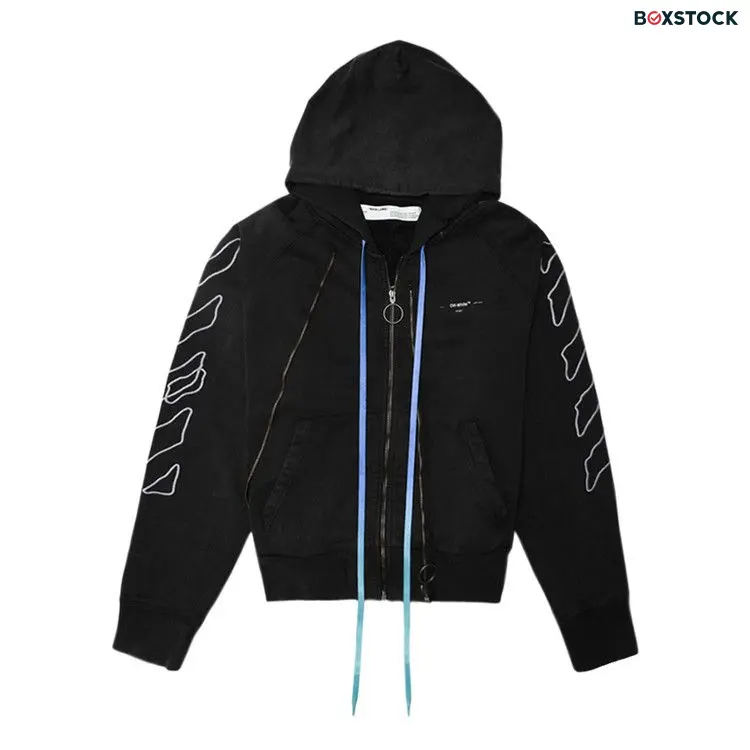 Off-White Abstract Arrows Double Zip Hoodie 'Black' Fall/Winter 2019