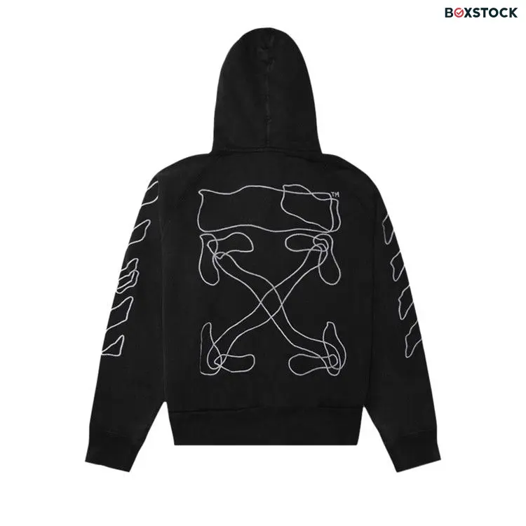 Off-White Abstract Arrows Double Zip Hoodie 'Black' Fall/Winter 2019