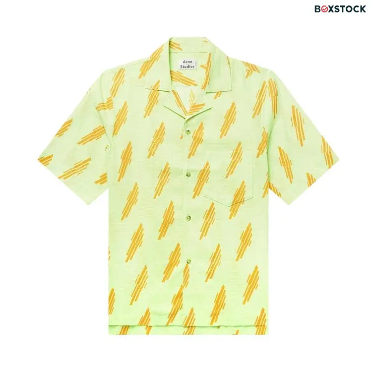 Acne Studios Simon Camp Collar Textured Shirt 'Yellow' Resort 2014