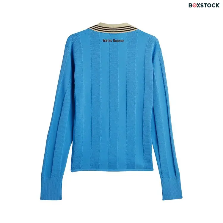 adidas x Wales Bonner Knit Long-Sleeve Football Tee 'Lucky Blue' Fall/Winter 2023