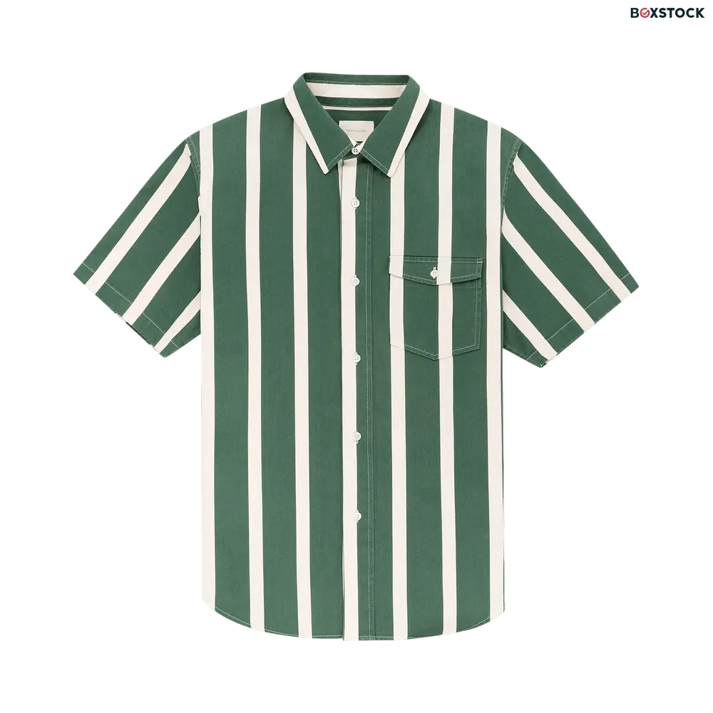 aimé leon dore Aimé Leon Dore Bold Stripe Short-Sleeve Shirt 'Botanical Green/Pristine' Spring/Summer 2021