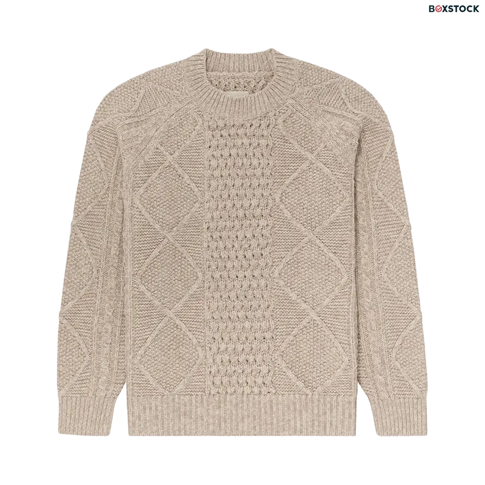 Aimé Leon Dore Cable Crewneck Sweater 'Oatmeal' Tan Spring/Summer 2023