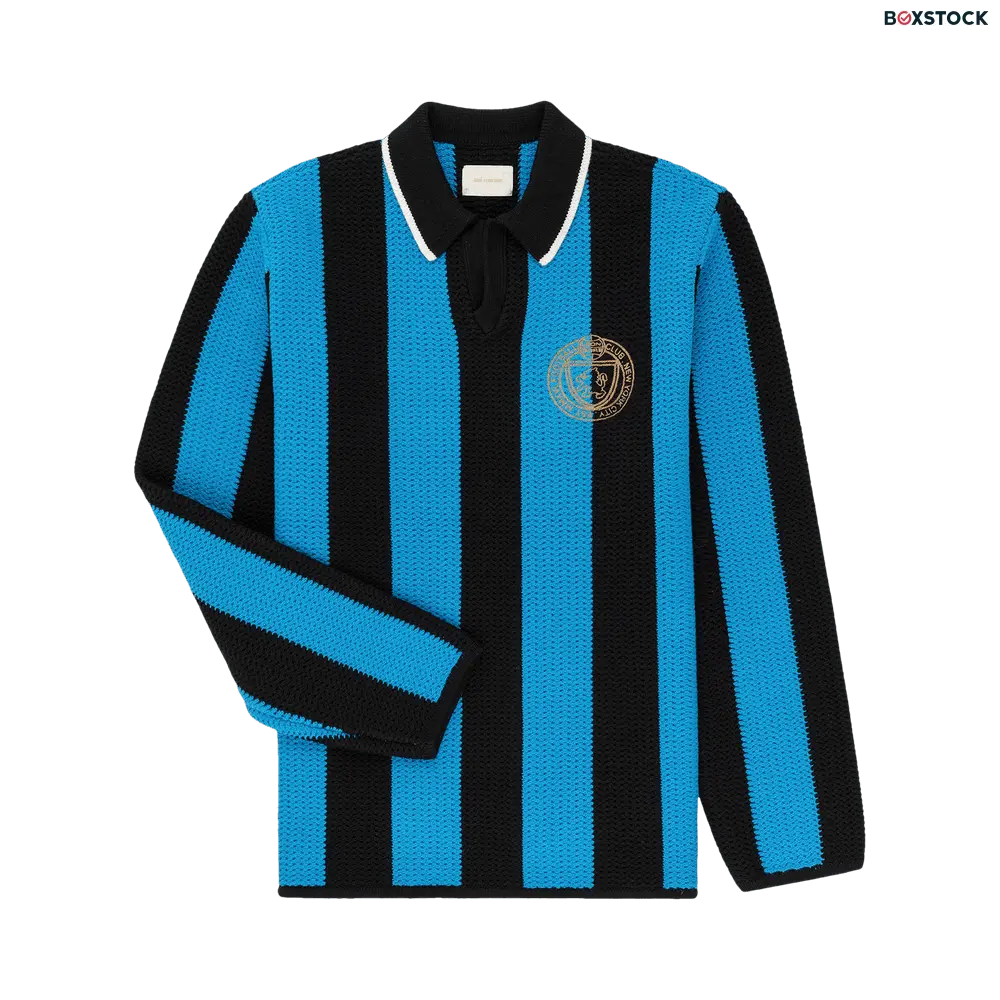 Aimé Leon Dore Long-Sleeve Knit Soccer Jersey 'Black/Powder Blue' Multi-Color Spring/Summer 2024