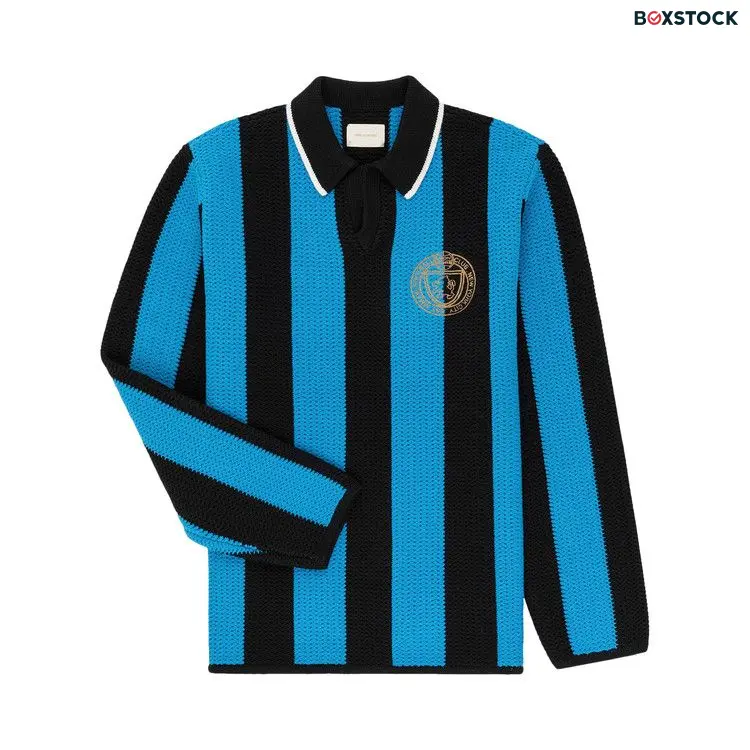 Aimé Leon Dore Long-Sleeve Knit Soccer Jersey 'Black/Powder Blue' Multi-Color Spring/Summer 2024