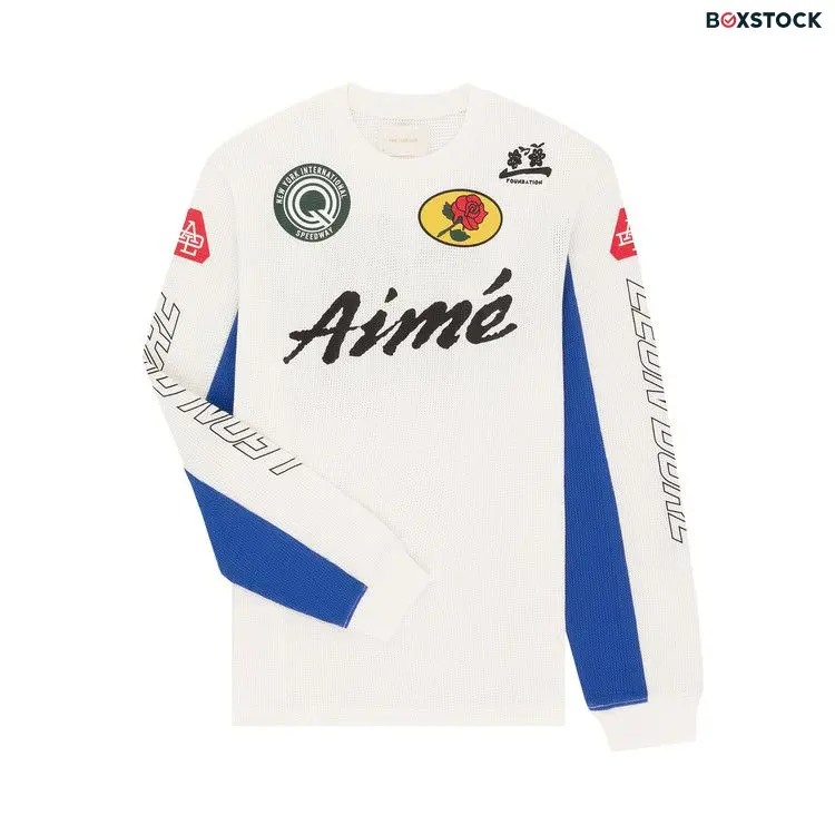 Aimé Leon Dore Mesh Moto Long-Sleeve Tee 'Pristine' White Spring/Summer 2024