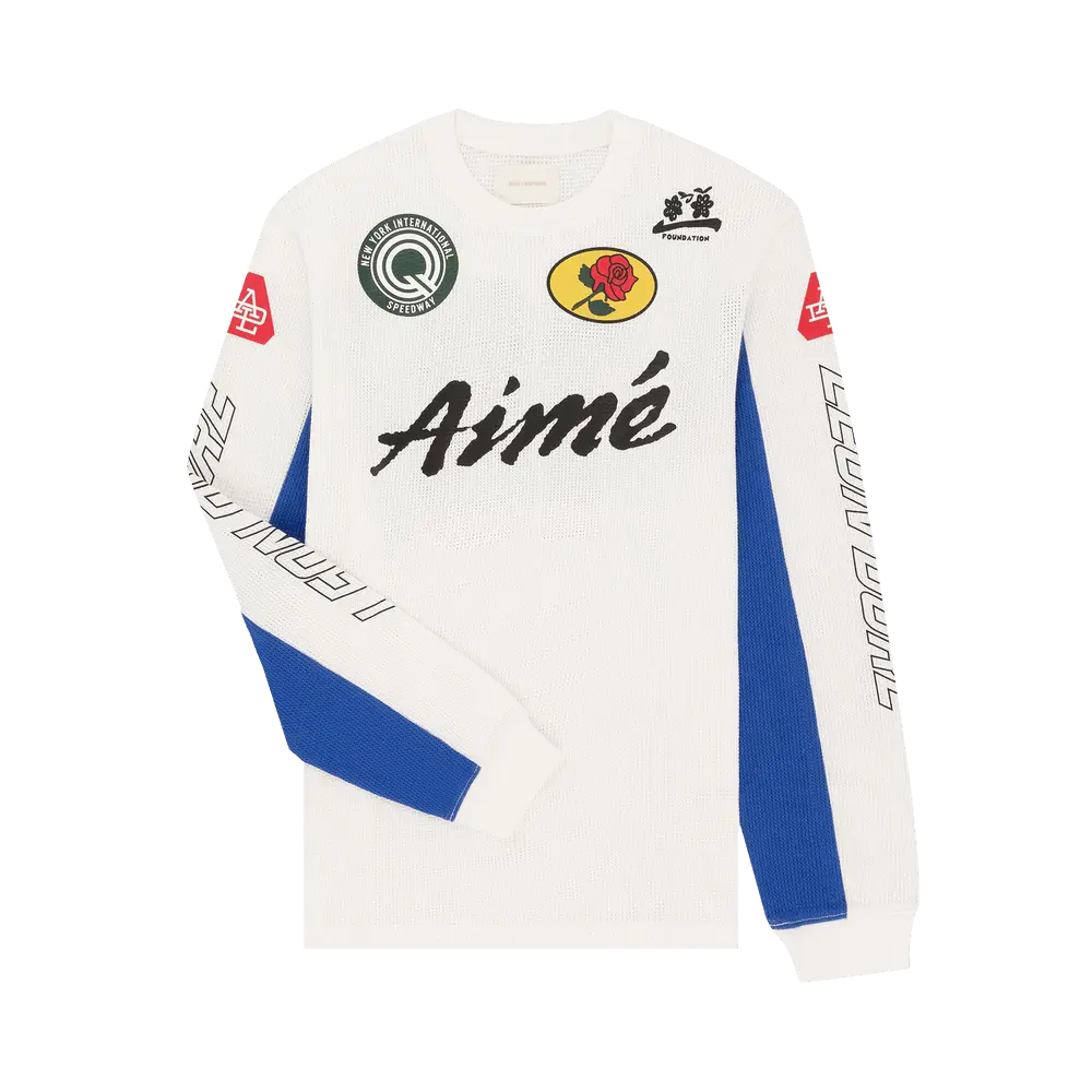 Aimé Leon Dore Mesh Moto Long-Sleeve Tee 'Pristine' White Spring/Summer 2024