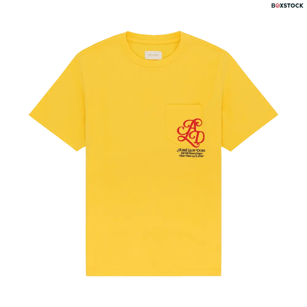 aimé leon dore Aimé Leon Dore Monogram Pocket Tee 'Dandelion' Yellow Spring/Summer 2024