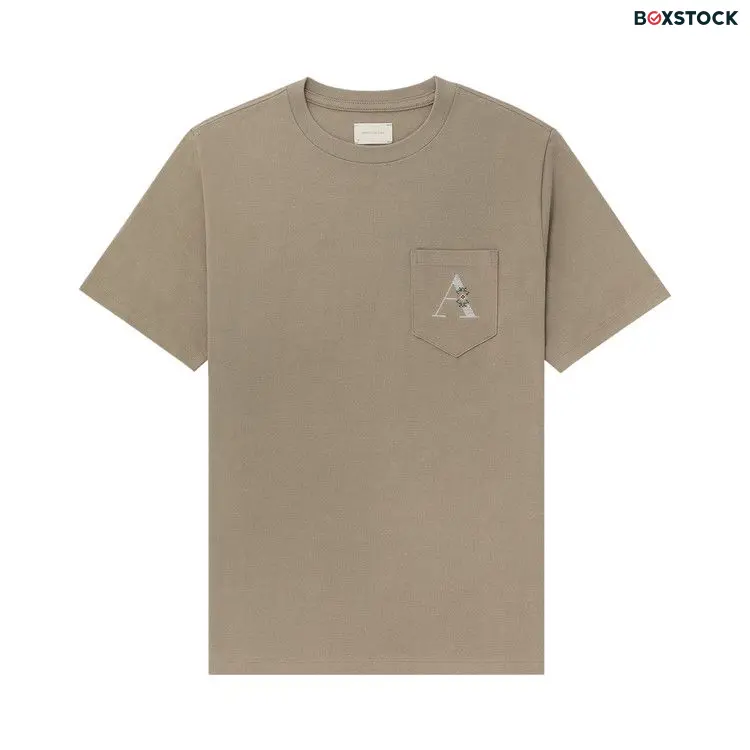 Aimé Leon Dore Needlepoint A Pocket Tee 'Laurel Oak' Tan