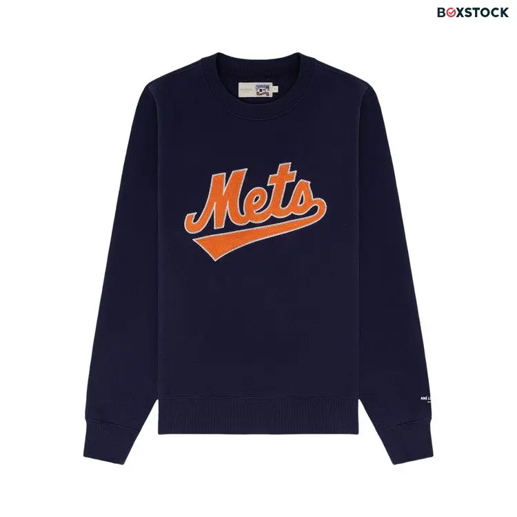 Aimé Leon Dore x New York Mets Chainstitch Crewneck Sweatshirt 'Eclipse' Blue Spring/Summer 2024
