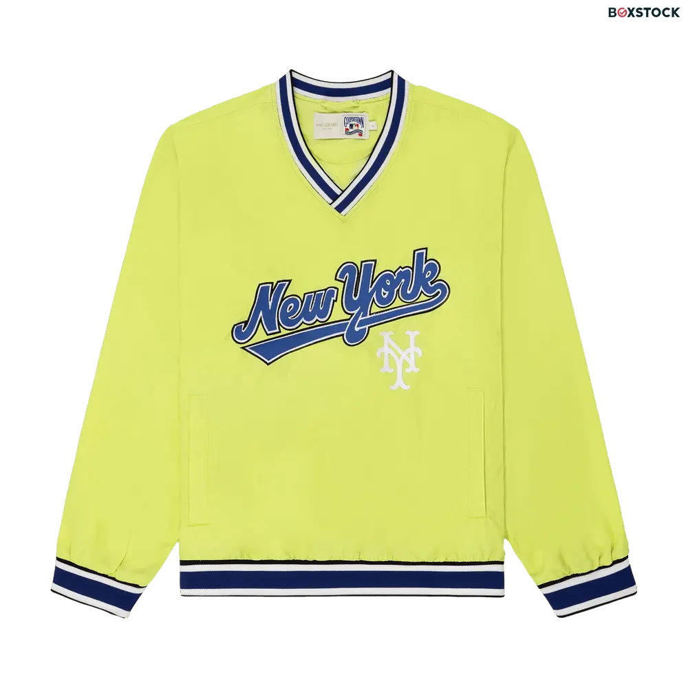 Aimé Leon Dore x New York Mets Nylon V-Neck Pullover 'Bright Green' Spring/Summer 2024