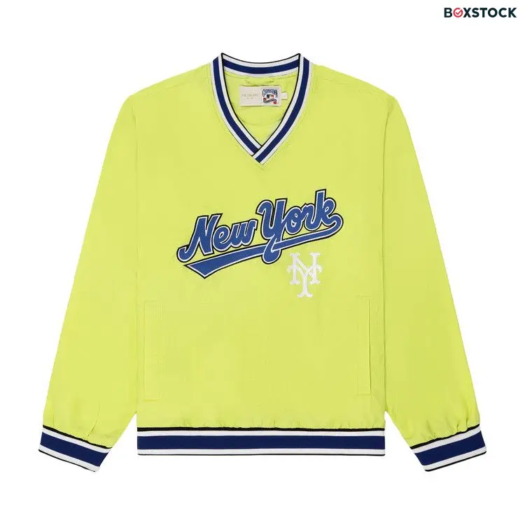 Aimé Leon Dore x New York Mets Nylon V-Neck Pullover 'Bright Green' Spring/Summer 2024