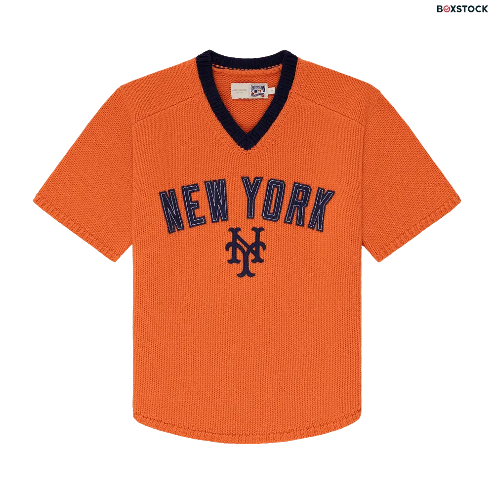 Aimé Leon Dore x New York Mets Short-Sleeve Knit Sweater 'Orange' Spring/Summer 2024
