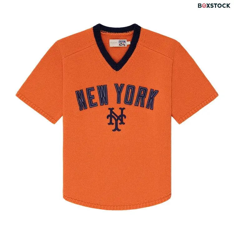 Aimé Leon Dore x New York Mets Short-Sleeve Knit Sweater 'Orange' Spring/Summer 2024