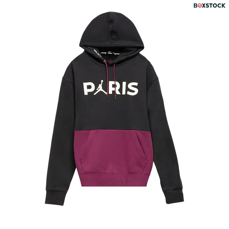 Air Jordan PSG Paris Saint-Germain Fleece Pullover Hoodie 'Bordeaux' Multi-Color