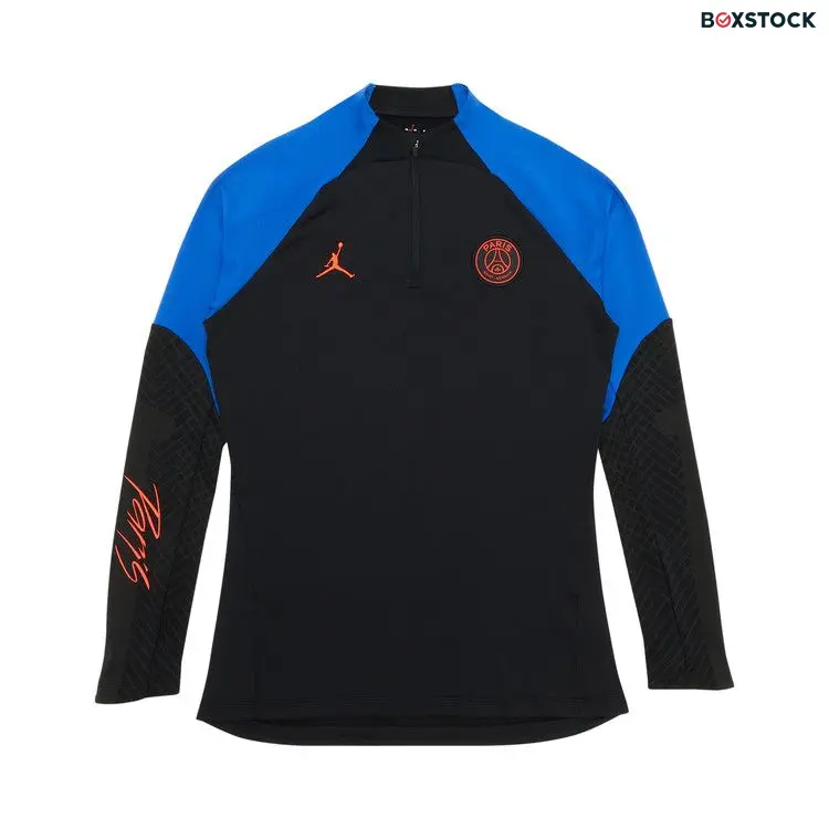 Air Jordan Paris Saint-Germain Strike Drill Top 'Black/Game Royal/Bright Crimson' Spring/Summer 2023