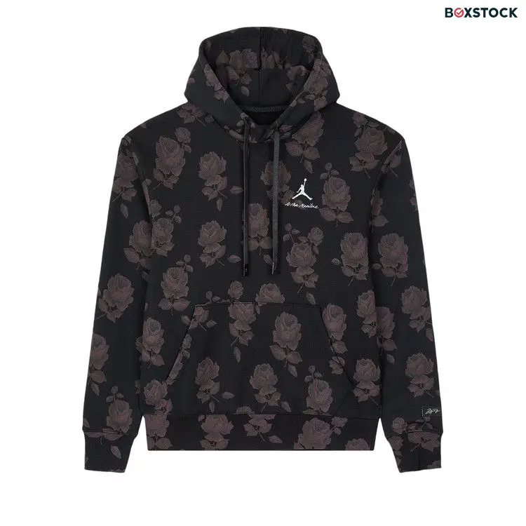 Air Jordan x A Ma Manière All Over Print Fleece Hoodie 'Black/Medium Ash'