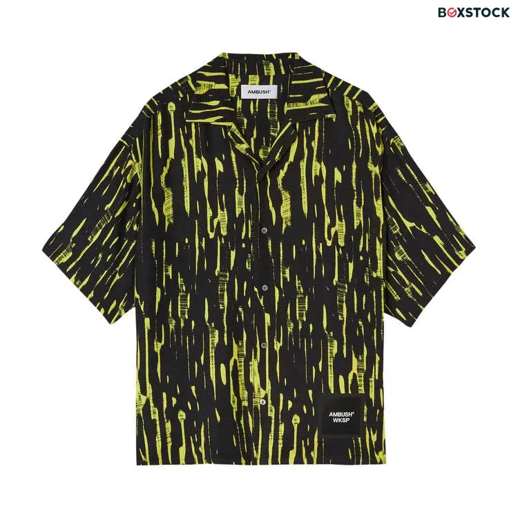 Ambush Bowling Allover Printed Shirt 'Yellow Fluo' Fall/Winter 2022