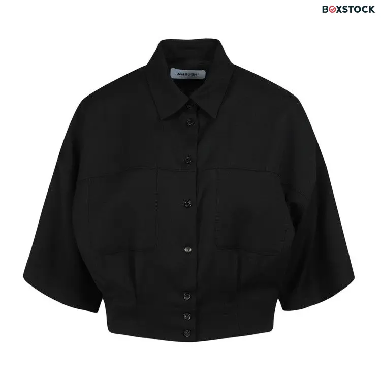 Ambush Cropped Short-Sleeve Shirt 'Black' Spring/Summer 2022 BWGA030S22FAB0011000