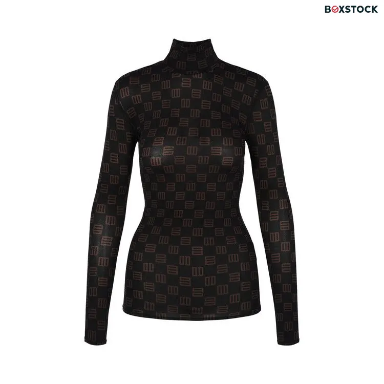 Ambush Monogram Fitted Turtleneck 'Black' Spring/Summer 2022