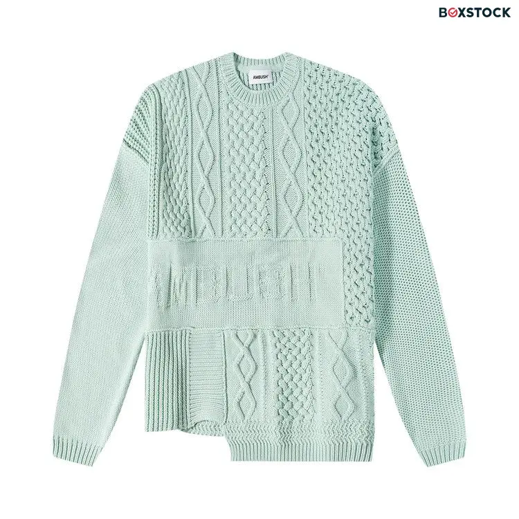 Ambush Patchwork Knitted Jumper 'Mint' Green Spring/Summer 2022