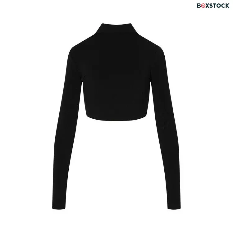 Ambush Zip Up Cropped Top 'Black/White' Spring/Summer 2022