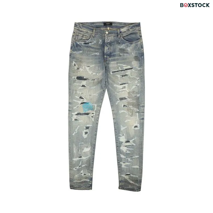 Amiri All Over Repair Jean 'Clay Indigo' Blue Resort 2022