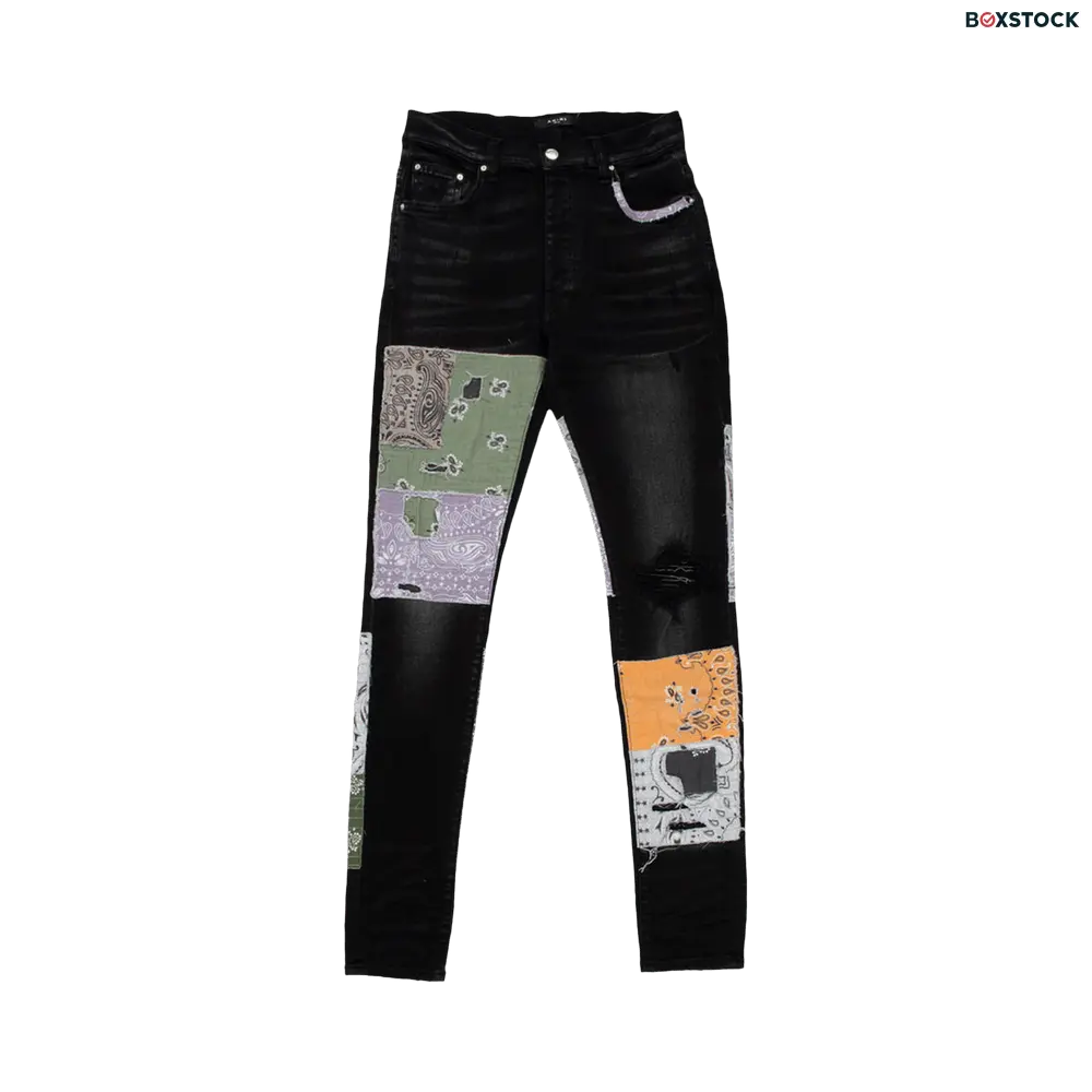 Amiri Bandana Art Patch Jean 'Aged Black' Fall/Winter 2022