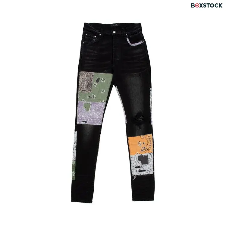 Amiri Bandana Art Patch Jean 'Aged Black' Fall/Winter 2022