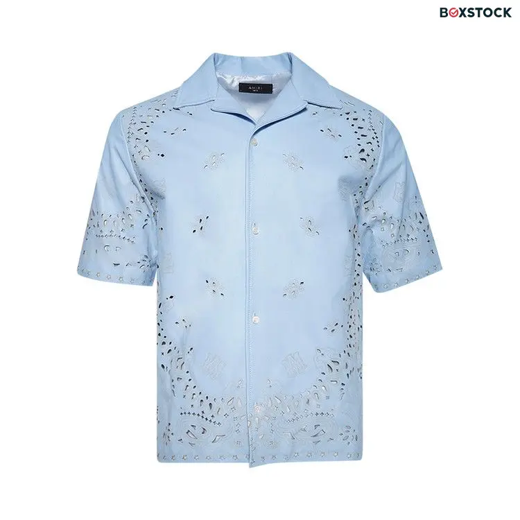 Amiri Bandana Laser Camp Shirt 'Cerulean' Blue Fall/Winter 2024