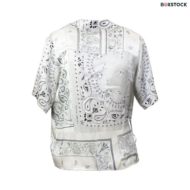 Amiri Bandana Reconstruct Wrap Shirt 'Grey'