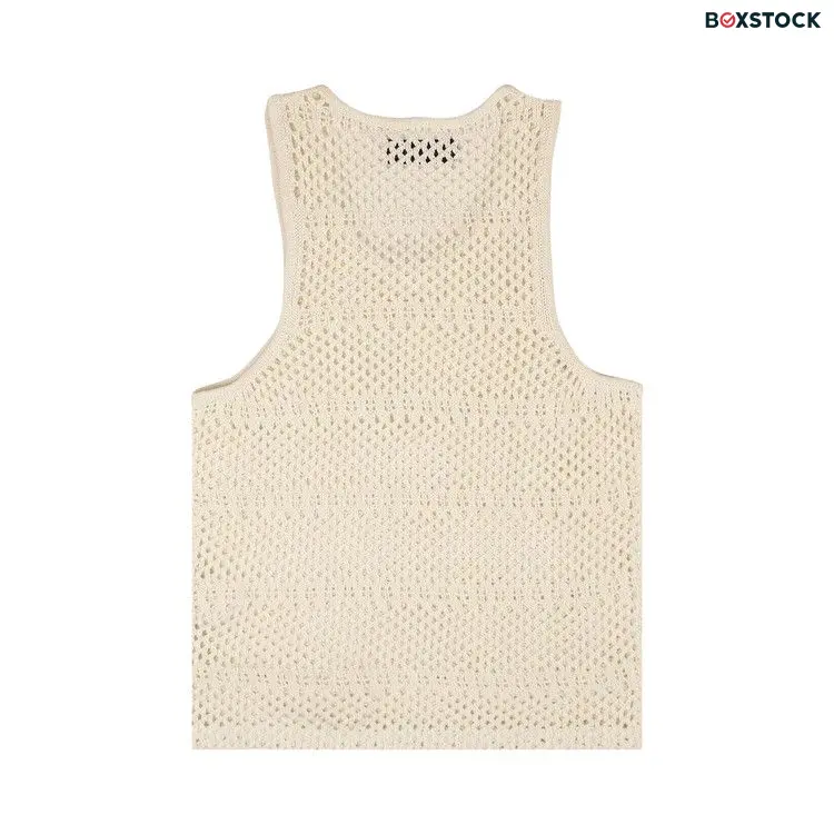 Amiri Boyfriend Crochet Tank Top 'Ivory' White